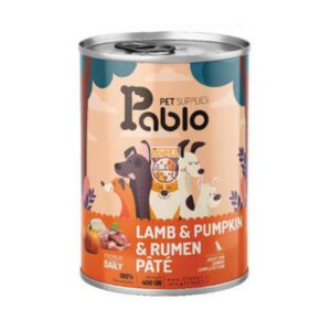 کنسرو پته سگ پابلو گوشت و کدو و سیرابی 400 گرم