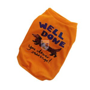 تی شرت سگ و گربه آستین حلقه ای نارنجی  Well Done
