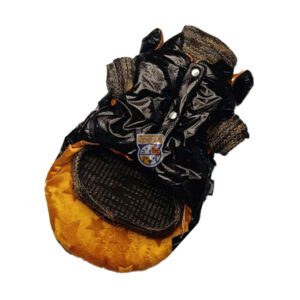 پافر سگ و گربه کلاه دکمه ای مشکی براق